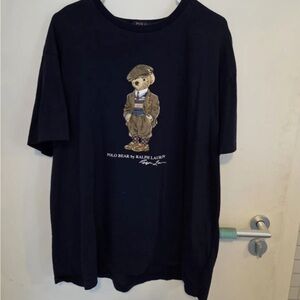 Ralph Lauren Navy Polo Bear Graphic Tee
